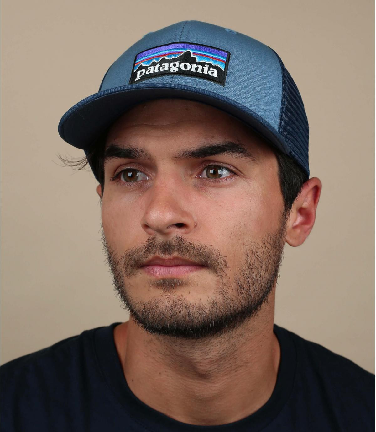 Trucker Cap Patagonia blau grau P6 Logo trucker pigeon blue